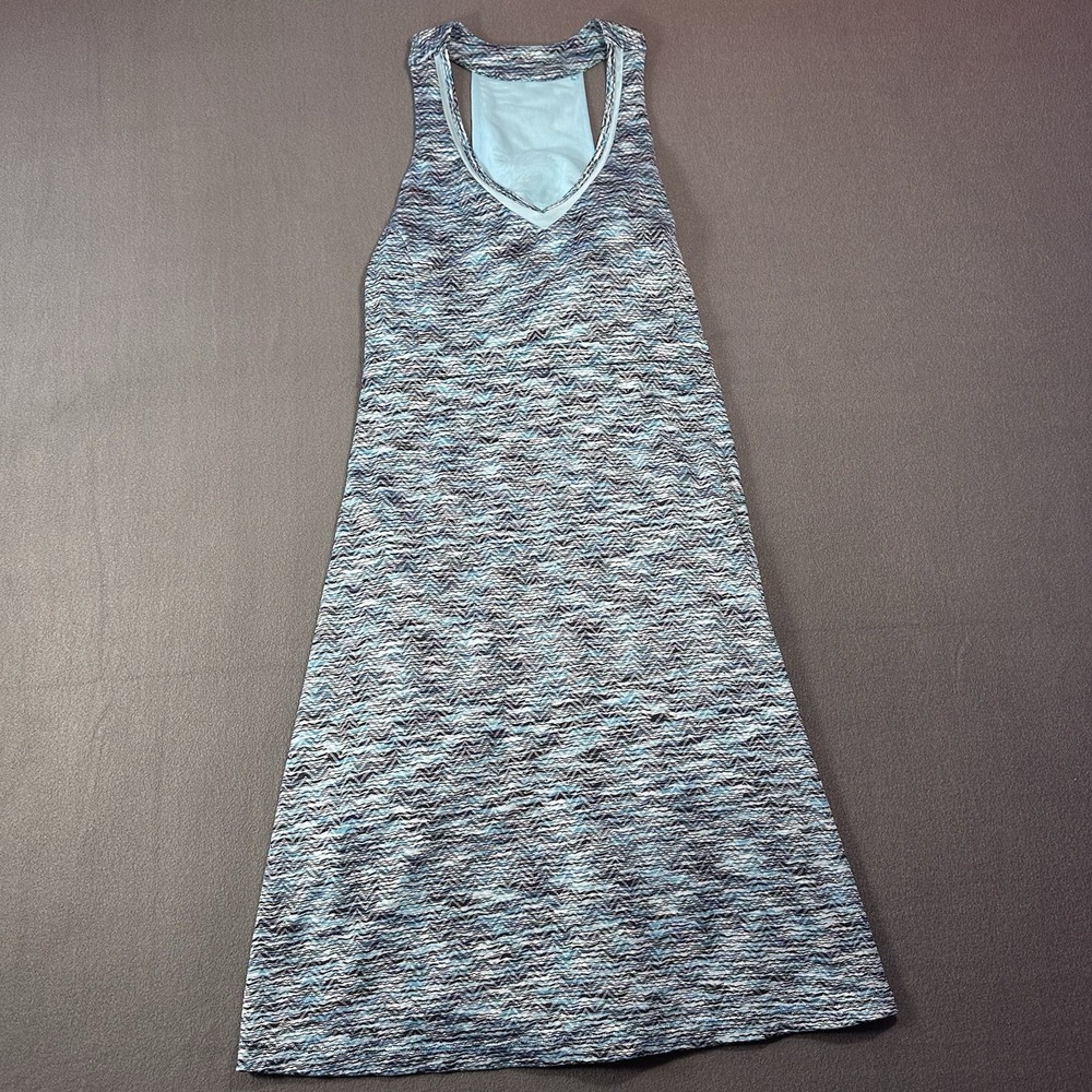 Mpg Minders Performance Gear Women's L/G Athletic Dress Blue Printed Racerback